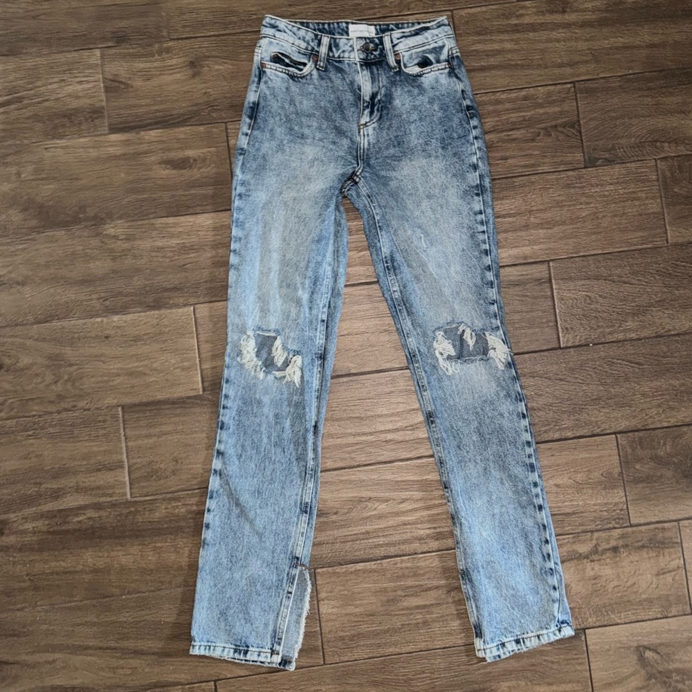 Distress Light-Wash Flare Jeans Women’s Size 24